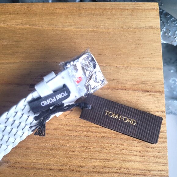 Tom Ford No.004 Watch White Face White Braided Leather Strap Stainless Steel - Picture 4 of 7